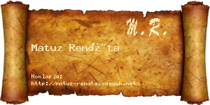 Matuz Renáta névjegykártya